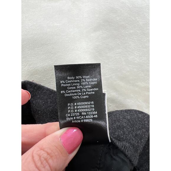 Babaton Cohen Pant Stretch Wool Cashmere Cropped Pleated Dress Pant in Dark Gray - Picture 6 of 8